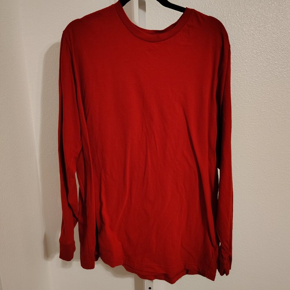 George Men's Long Sleeve Crew Neck Shirt Size 3XL Cotton Red